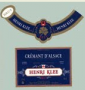 tiquette de Domaine Henri Kle - Crmant d'Alsace 