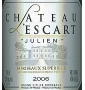 tiquette de Chteau l' Escart - Bordeaux suprieur 