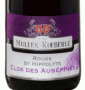 tiquette de Muller Koeberl - Rouge de St Hippolyte - Clos des Aubpines - Vieilles vignes