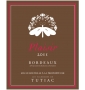 tiquette de Les Vignerons de Tutiac - Plaisir - Rouge
