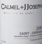 tiquette de Calmel + JJoseph - Saint-Chinian