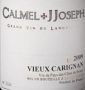 tiquette de Calmel + JJoseph - Vieux Carignan