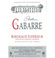 Étiquette du Château la Gabarre - Rouge - Fut de Chêne 