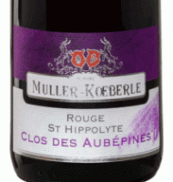 Étiquette du Muller Koeberlé - Rouge de St Hippolyte - Clos des Aubépines - Vieilles vignes