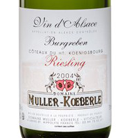 Étiquette du Muller Koeberlé - Riesling - Burgreben