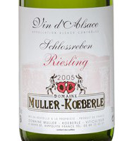 Étiquette du Muller Koeberlé - Riesling - Schlossreben
