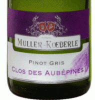 Étiquette du Muller Koeberlé - Pinot gris - Clos des Aubépines