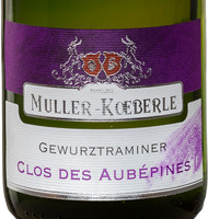 Étiquette du Muller Koeberlé - Gewurztraminer - Clos des Aubépines