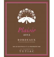 Étiquette du Les Vignerons de Tutiac - Plaisir - Rosé