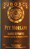 Étiquette du Puy Morland