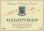 Étiquette du Domaine Saint François Xavier - Gigondas Sélection fruitée 