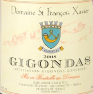 Étiquette du Domaine Saint François Xavier - Gigondas Sélection boisée 