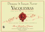 Étiquette du Domaine Saint François Xavier - Vacqueyras 