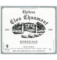 Étiquette du Château Clos Chaumont - Bordeaux Blanc 