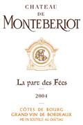 Étiquette du Château de Monteberiot - La part des fées 