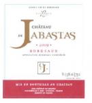Étiquette de Château de Jabastas - Bordeaux 