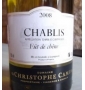 �tiquette de Christophe Camu - Chablis - F�t de ch�ne