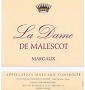 �tiquette de La Dame de Malescot