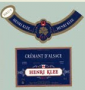 �tiquette de Domaine Henri Kl�e - Cr�mant d'Alsace 