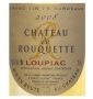 �tiquette de Ch�teau de  Rouquette  