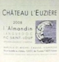 �tiquette de Ch�teau l' Euzi�re - L'almandin  