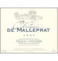 �tiquette de Ch�teau de Malleprat - Blanc 
