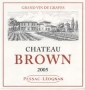 �tiquette de Ch�teau Brown - Rouge  
